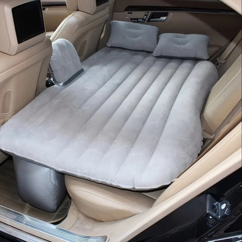 Gray Inflatable Car Air Bed Mattress with Air Pump, Two Pillow And Carry Bag